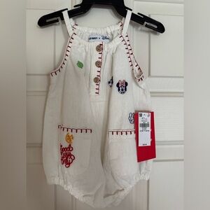 NWT - Old Navy X Disney Cream Romper with Embroidery. Size 6-12M. So Cute‼️ 🥰